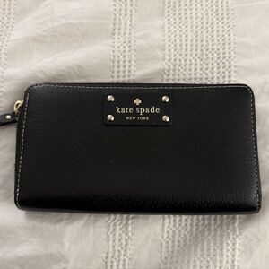 Kate Spade Black Wallet with Gold Accents